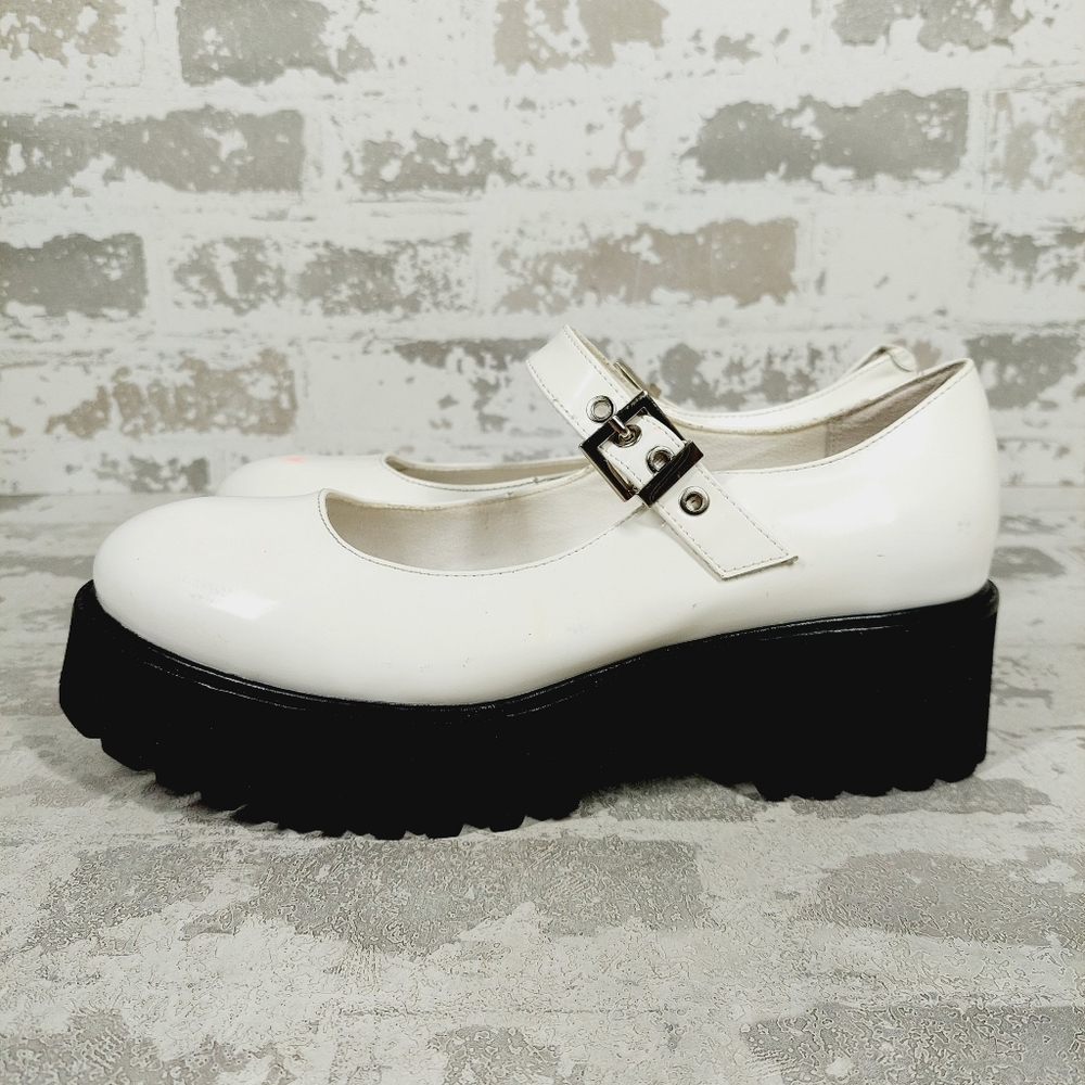 Jeffrey Campbell White and Black Platform Shoes